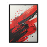 Abstract Chaos - Vivid Red & Black Brushstrokes Art Print, 8K Detail