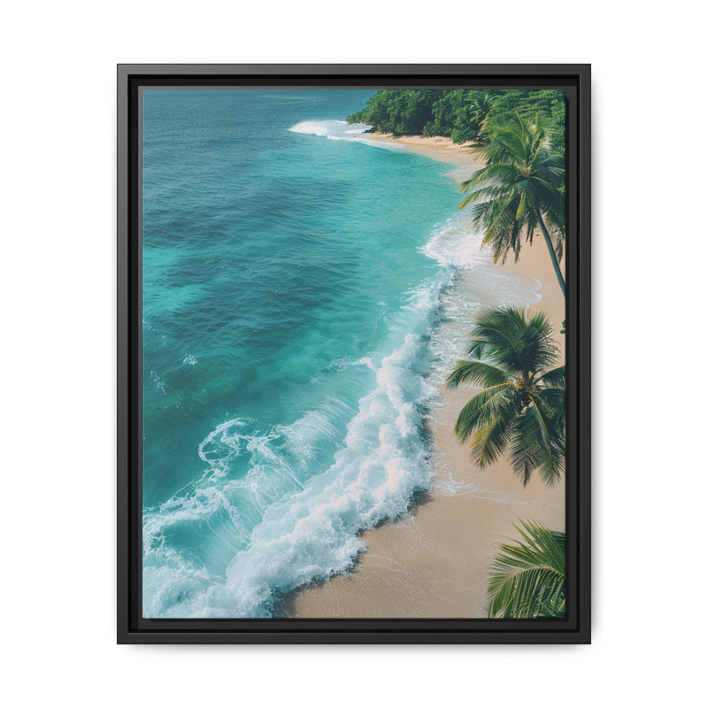 Tropical Beach at Golden Hour - Vibrant Aerial Canvas Print
