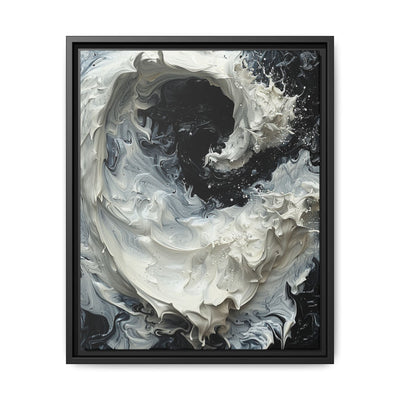 Monochrome Yin-Yang Impasto Art Print - Modern Abstract Elegance