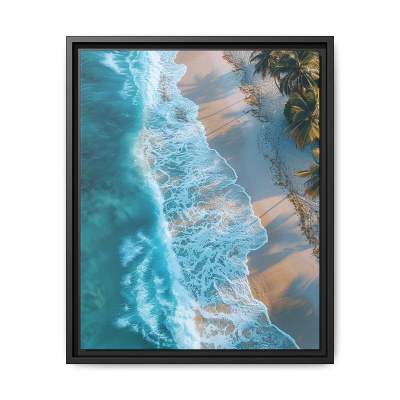 Tropical Beach Golden Hour Aerial View - Vibrant Wall Art Print