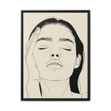 Japandi-Inspired Monochrome Line Art Portrait - Fine Art Print