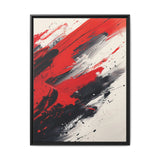 Abstract Energy: Vivid Red and Black Brushstroke Art Print