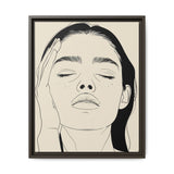 Japandi-Inspired Monochrome Line Art Portrait - Fine Art Print
