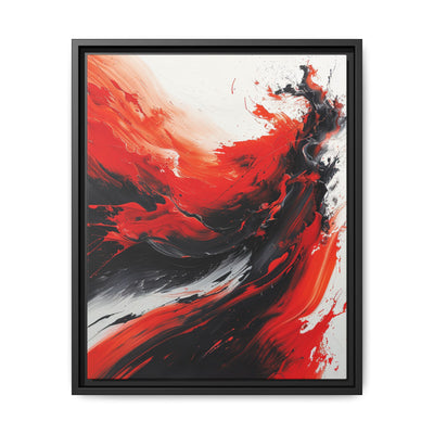 Abstract Energy: Vivid Red & Black Brushstroke Art Print, 8K