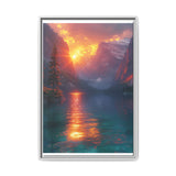 Golden Hour Majesty: Serene Lake & Mountain Landscape Print