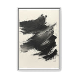 Abstract Energy: Bold Black Brush Strokes on Museum Grade Paper