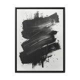 Dynamic Abstract Brushstrokes - Bold Black & White Canvas Art Print