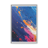 Abstract Chaos: Pollock-Inspired White on Blue Art Print