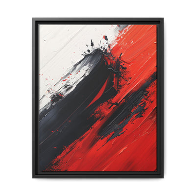 Vivid Red & Black Abstract Chaos - High-Detail Ink-Acrylic Art Print