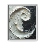 Modern Yin-Yang Impasto Swirl Art - High Contrast Monochrome Print