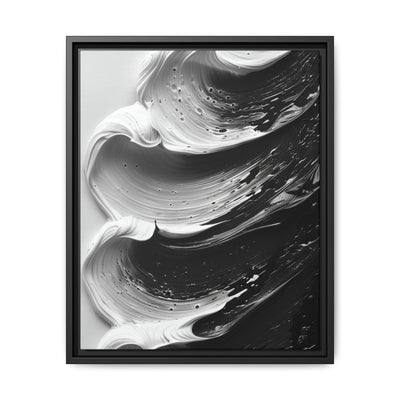 Monochrome Whirls: High-Definition Abstract Brushwork Art Print