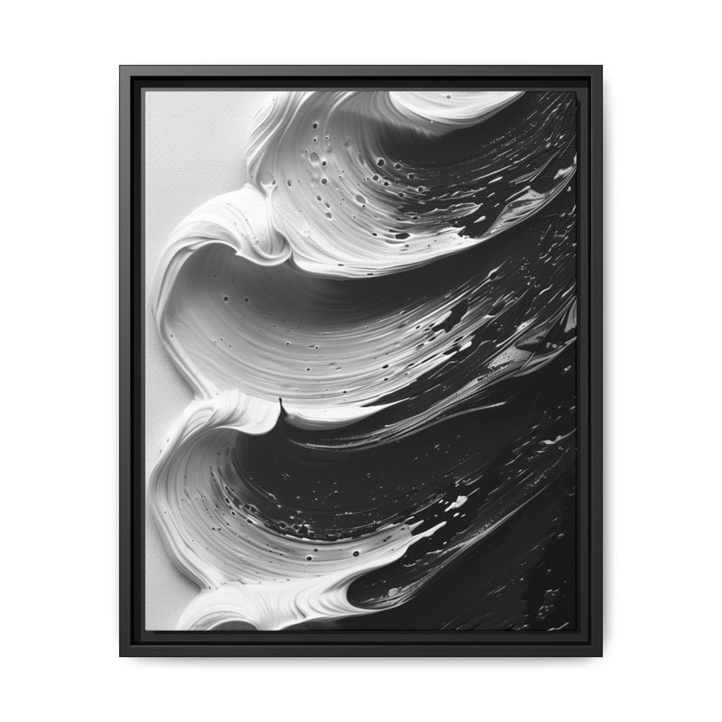 Monochrome Whirls: High-Definition Abstract Brushwork Art Print