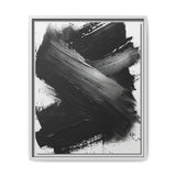 Abstract Elegance: Bold Brush Stroke Dynamic Black & White Art Print
