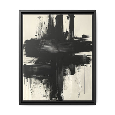 Abstract Energy: Bold Black & White Brush Stroke Art Print