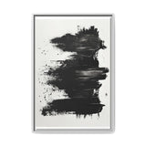Dynamic Abstract Art - Bold Black & White Brush Strokes Print