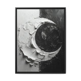 Yin-Yang Monochrome Swirl - Abstract Oil Impasto Fine Art Print