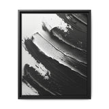 Monochrome Elegance: Swirl & Stroke Abstract Art Print
