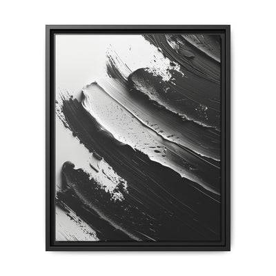 Monochrome Elegance: Swirl & Stroke Abstract Art Print