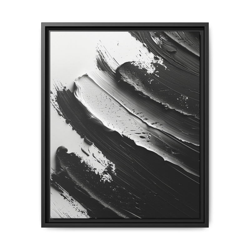 Monochrome Elegance: Swirl & Stroke Abstract Art Print