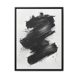 Abstract Dynamic Energy - Black & White Brush Stroke Art Print