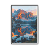 Golden Hour Majesty: Serene Lake & Mountain Canvas Art Print