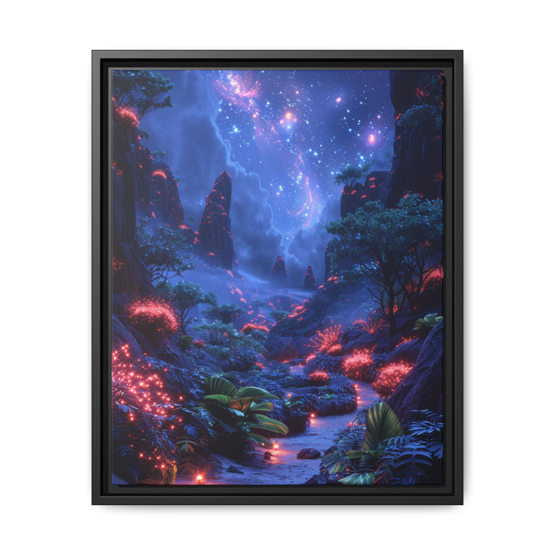 Galactic Botanica: Luminous Neon Wilderness Art Print, 4K