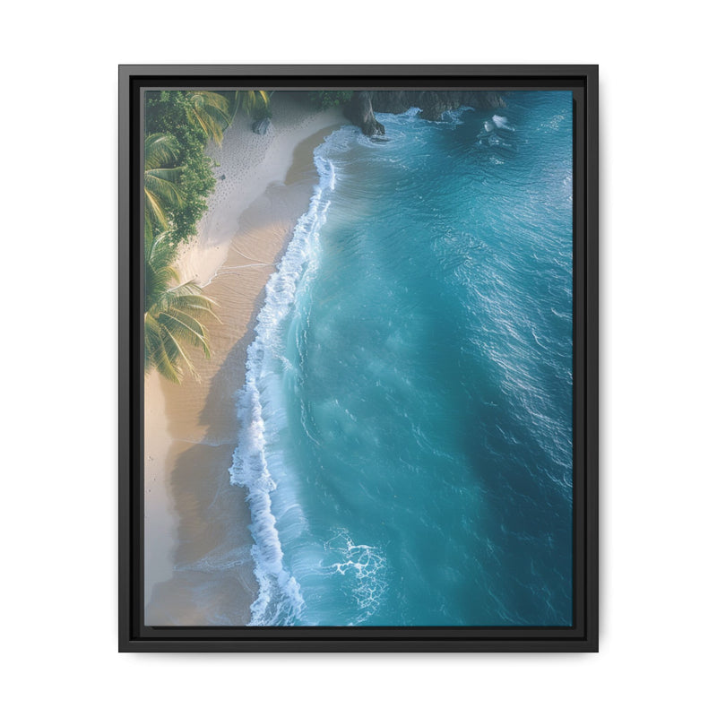 Tropical Serenity at Golden Hour - Vibrant Beach Aerial View