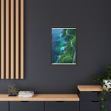 Coastal Serenity: Top-Down BC Highway Anime Scenery Print
