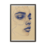 Japandi Minimalist One-Line Art - Monochrome Ink Portrait Print