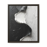 Monochrome Elegance: Swirling Abstract Art Brushwork Print