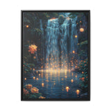 Twilight Galaxy Waterfall - Bioluminescent Fantasy Art Print