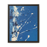 Blue Essence Abstract - Pollock-Inspired White Splatter Art Print
