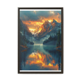 Golden Hour Majesty: Serene Lake & Mountain Landscape Print