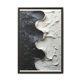 Monochrome Yin-Yang Impasto Swirl - Abstract Art Print