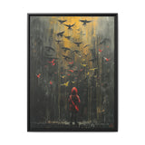 Urban Whimsy - Banksy-Inspired Vivid Bird Release Art Print