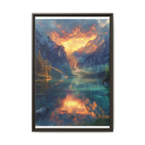 Golden Hour Majesty: Serene Lake & Mountain Landscape Print
