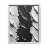 Abstract Swirls Art Print - Black & White Brushstroke Canvas