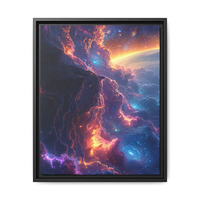 Galactic Flora Dreamscape - Vivid Neon Space Art Print