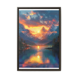Golden Hour Serenity: Mountain Lake Landscape Fine Art Print