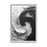 Yin-Yang Impasto Swirl - Dramatic Black & White Art Print