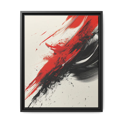 Abstract Energy: Vivid Red & Black Brushstroke Art Print