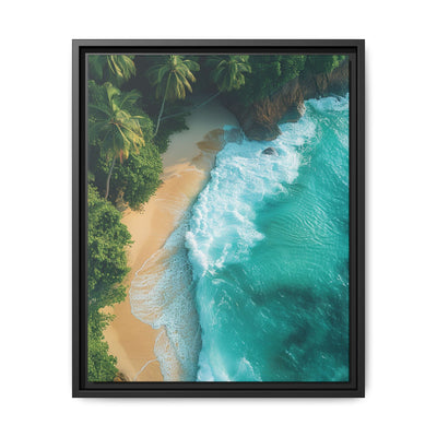 Tropical Bliss: Golden Hour Aerial Beach Vista - Museum Print