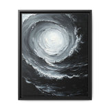 Monochrome Yin-Yang Impasto Swirl Art Print - Modern Elegance