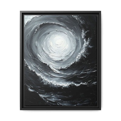 Monochrome Yin-Yang Impasto Swirl Art Print - Modern Elegance