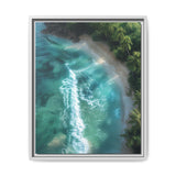 Golden Hour Tropical Haven: Aerial Beach Art Print