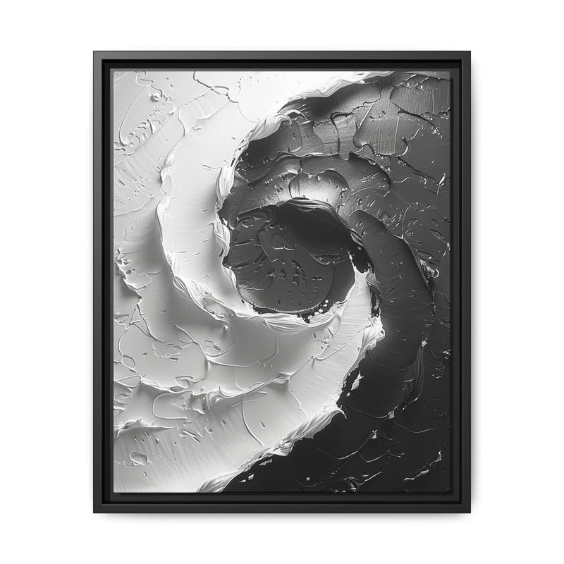 Yin-Yang Abstract Impasto Swirl - High-Contrast Fine Art Print