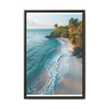 Tropical Serenity: Golden Hour Aerial Beach Canvas Print