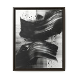 Abstract Elegance: Dynamic Black & White Brush Stroke Canvas Art