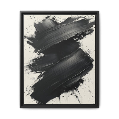 Abstract Energy: Bold Black & White Brush Stroke Art Print