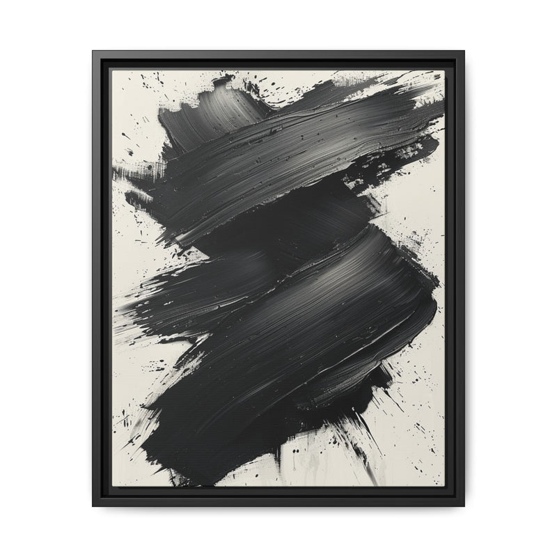 Abstract Energy: Bold Black & White Brush Stroke Art Print